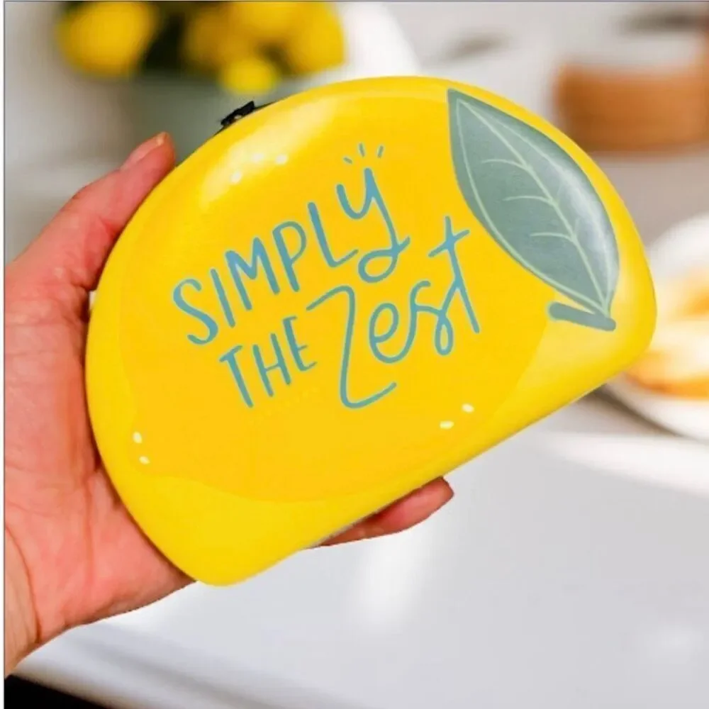 NWT Gorgeous Simply the Zest lemon-shaped 7 Pc yellow silver green manicure set